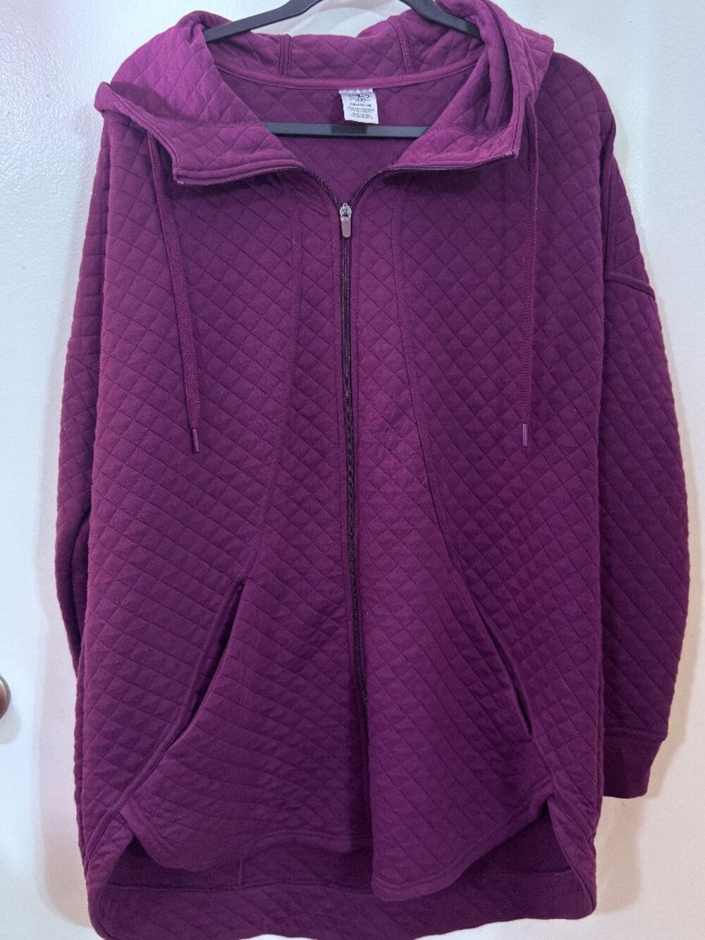 Athletic Works Womens Quilted Full Zip Hoodie Size XXL